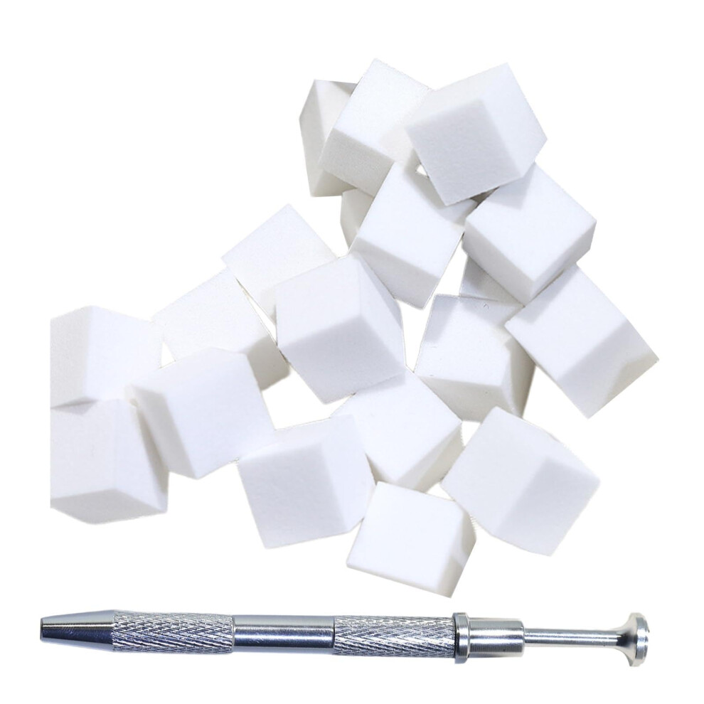 White 100Pcs Nail Art Sponge Set With Pen For Smooth Gradient Effects And Precise Nail Application