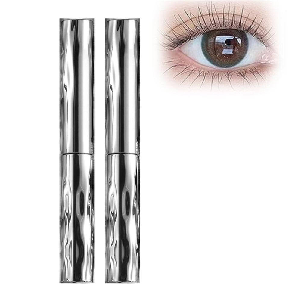 Waterproof Mascara and Eyelash Primer Set, LongLasting Curl, FiberInfused Rotating Brush, 2pcs