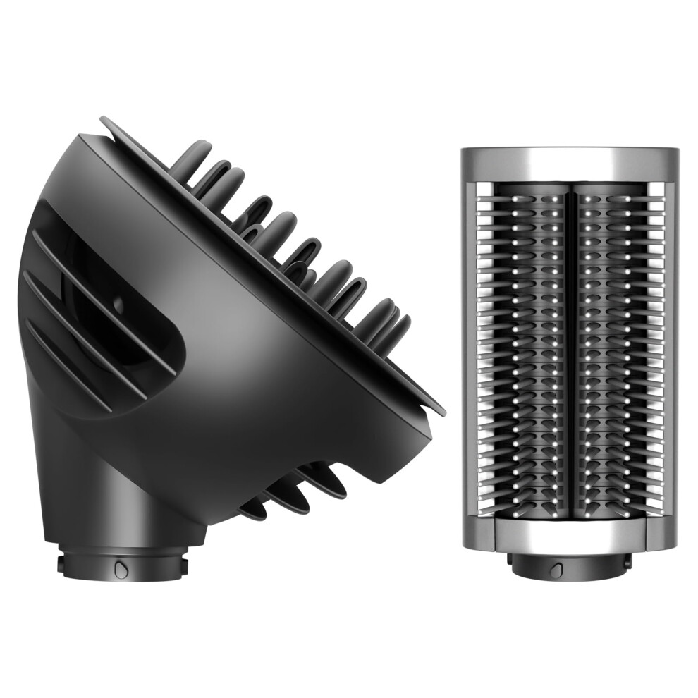 Curl Diffuser Attachment and Firm Smoothing Brush Compatible with Dyson Airwrap for Frizz Control and Wavy Hair