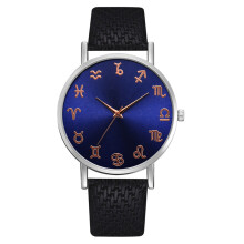 Unisex Watch with Leather Strap, Fashion Stylish Dial Print Design Accurate Time Quartz Movement Wristwatch, Easy to Read for Everyday Use