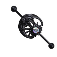 Cartilage Earring Piercing Jewelry, Lightweight Industrial Piercing with Smooth and Glossy Finish, CZ Crystal Paved Industrial Barbell Featuring Speci