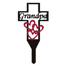 Weatherproof Coated Metal Stake For Commemorative Purposes, Durable Metal Memorial Cross Garden Stake Grave Marker, Expressing Deep Love And Longing F