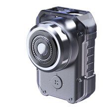 Electric Travel Shaver Shaver Men Rechargeable IPX7 Waterproof Punk Mecha Pocket Face Beard Shaver with Keychain A