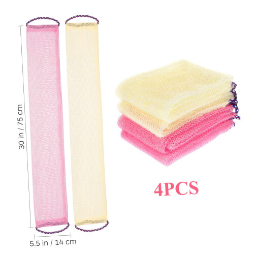 Back Scrubber 4Pack Long Strip Exfoliating Bath Towels for Adults Elderly Friendly Shower Use 1