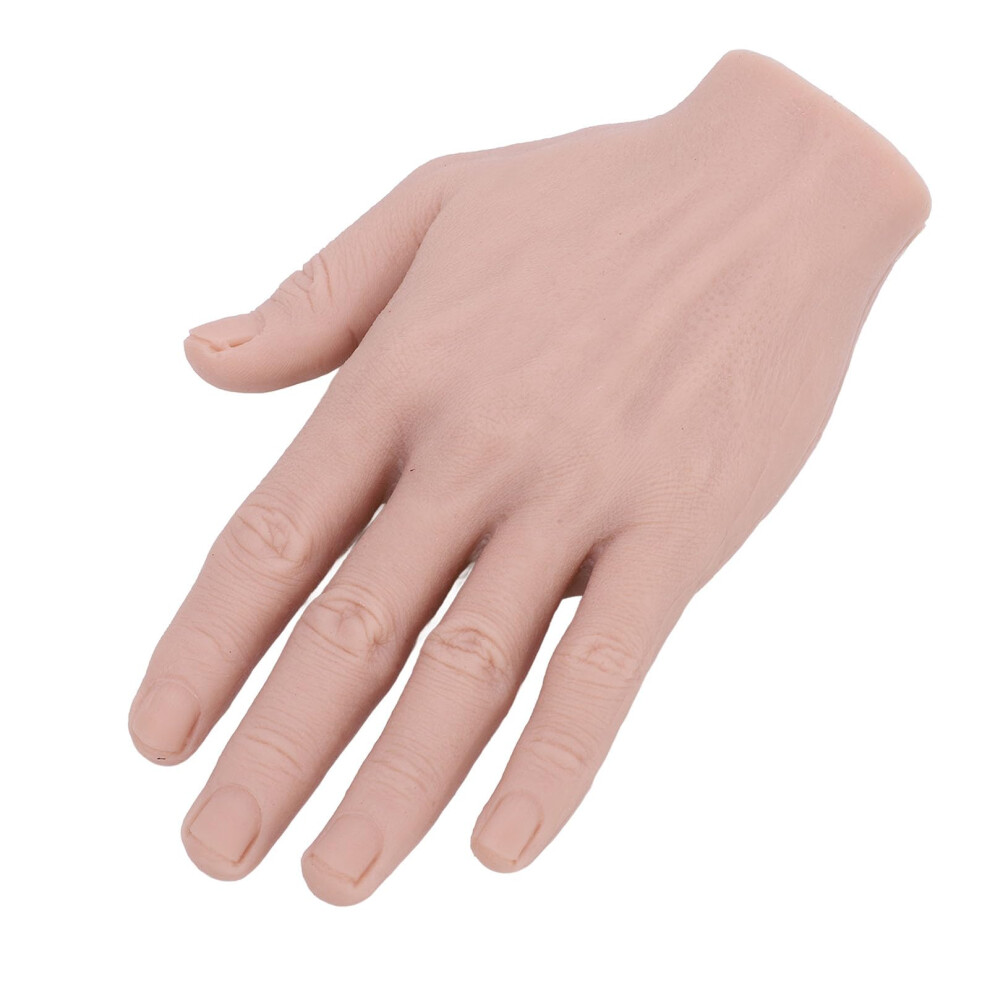 Realistic Silicone Male Hand Model with Flexible Bendable Fingers for Tattoo Practice and Jewelry Display