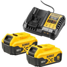 Batteria energia XR 18V - DEWALT - con 2 batterie 18V 5.0Ah + Caricabatterie universale 12V/18V - DCB1104P2-QW