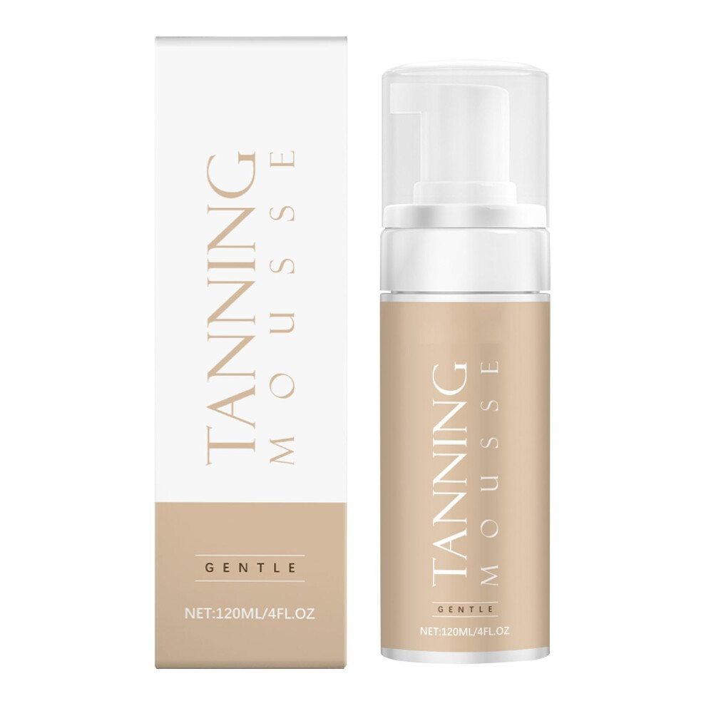 Green Self Tanning Mousse With Coconut Oil And Tea, Streak Fastdrying Body Bronzer, 4 Fl Oz