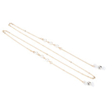 Catena per occhiali leggera e resistente con impugnature in gomma regolabili, decorazione con perle finte, cinturino porta occhiali da sole, design