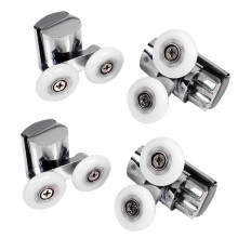 Roulettes de porte de douche réglables, pièces de rechange en plastique et nylon pour portes de douche compatibles avec les trous en verre, lot de