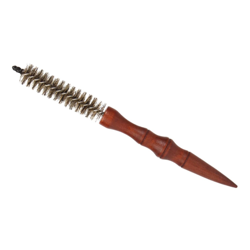 Round Hair Brush Small Barrel for Blow Drying Heat Resistant Wooden Bristle Curling for Short Hair