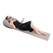 Inflatable Lounger with Head Rest Portable Beach-Coffee color