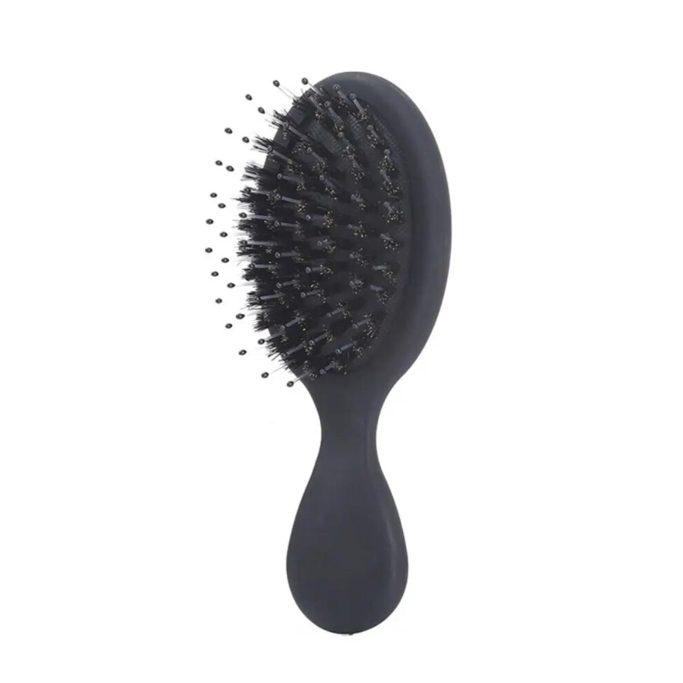 Black Detangling Hair Brush With Ergonomic Handle For Wet And Dry Hair, Gentle Scalp Massage,