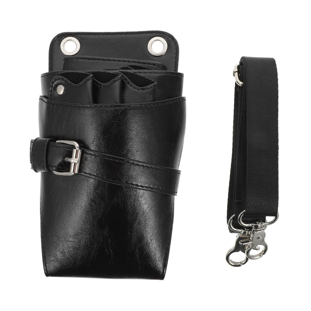 Unisex Hairdressing Scissor Pouch Leather Barber Tool Waist Bag Multipocket Salon Stylist Organizer