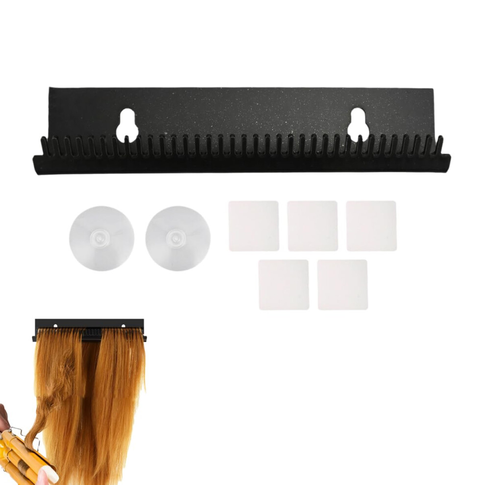 Hair Extension Holder with Dual Locking Suction Cups, Acrylic Wall Mounted Rack for Salon and Home
