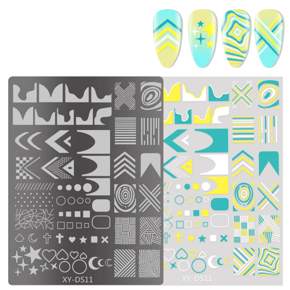 Nail Stamping Plate with Butterfly and Flower Designs, Stainless Steel French Tip Nail Art Stamp