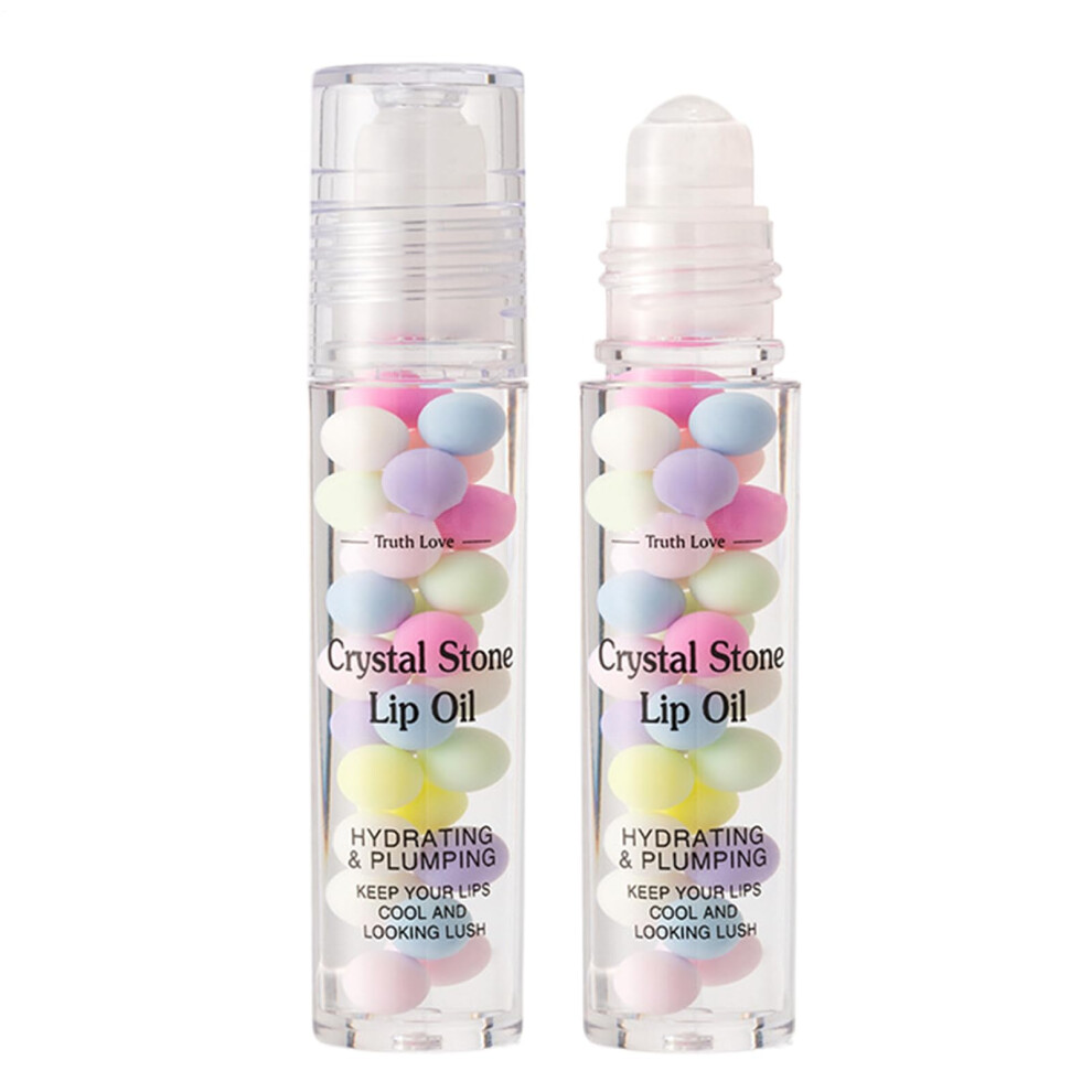 Clear Hydrating Lip Oil Roller With Deep Moisturizing Glossy Shine For Dry Chapped Lips