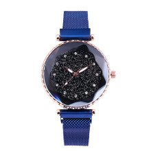 Elegant Starry Sky Ceas de damă Impermeabil Utilizare zilnică Magnetic Band din oțel inoxidabil Curea cuarț Mecanism vid placat cu curea