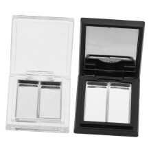 Dual Compartment Eyeshadow Palette 2pcs Empty DIY Makeup Organizer Travel Metal Box