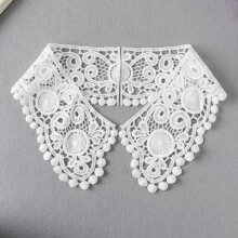 Fake Collar White Lace Embroidered 1 Pair Neckline DIY Dress Decoration Accessory Style 4