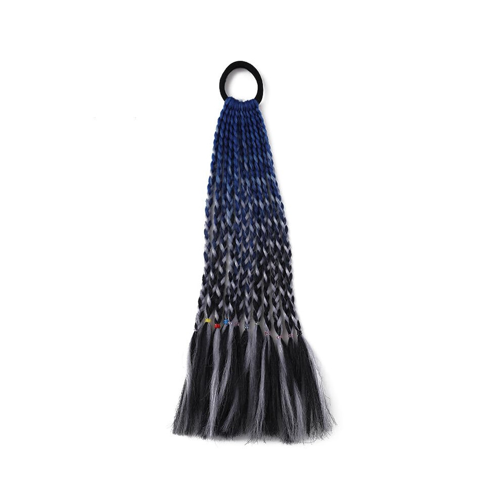 Unisex Braided Hair Extensions Synthetic Dreadlock Ponytail With Secure Elastic And Durable Handwoven Design