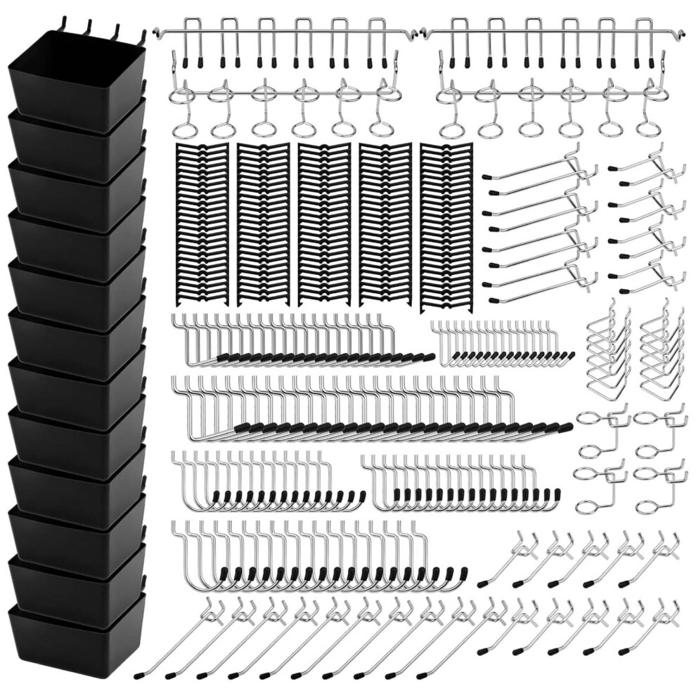 300Pcs Heavy Duty Metal Pegboard Hook Replacement Peg Locks Bins 7755000325464