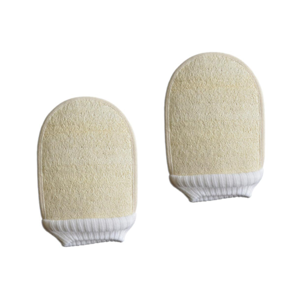 Exfoliating Bath Gloves 2 Pack Fingerless Loofah Scrubber for Gentle Deep Cleansing and Dead Skin Removal