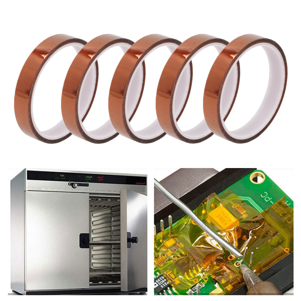 5Pcs High Temp Insulating Tape 20Mm Polyimide Heat Transfer Tape 8441380760023