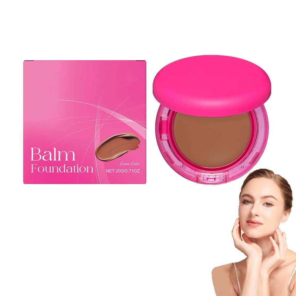 Peptide Balm Foundation Hydrating Medium Coverage Smooths Fine Lines Vegan for Mature Skin Cocoa