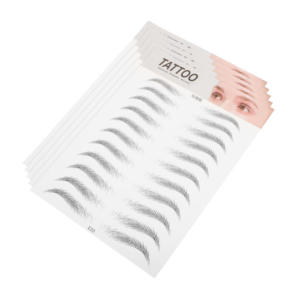 6D Eyebrow Stickers 5pcs Natural Brow Texture Peel Off Temporary Tattoos SelfAdhesive Fake Eyebrows