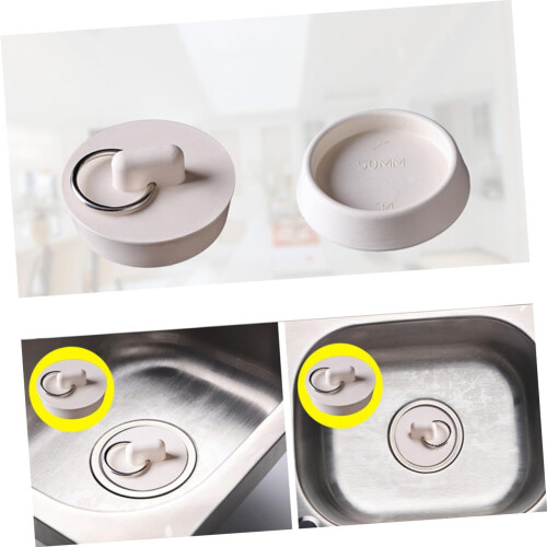 Universal Rubber Sink Stopper Set with Hanging Ring for Kitchen Bathroom Basin Laundry 1