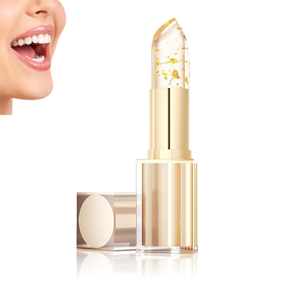 Gold Color Changing Ph Lipstick With Crystal Balm, Long Lasting Hydrating Transferproof, 3.5G