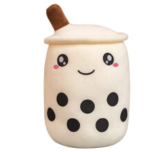 Milk Tea Cup Plush Toy, 24 Cm White Bubble Tea Cup Pillow, Cartoon Stress Relief Cushion, Unisex