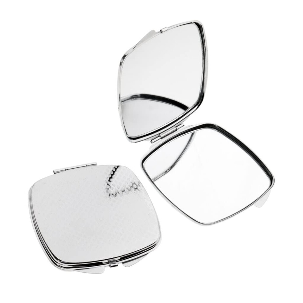Compact Mirror Double Sided View Durable Metal Folding Makeup Mirror for Travel 2 Piece Set