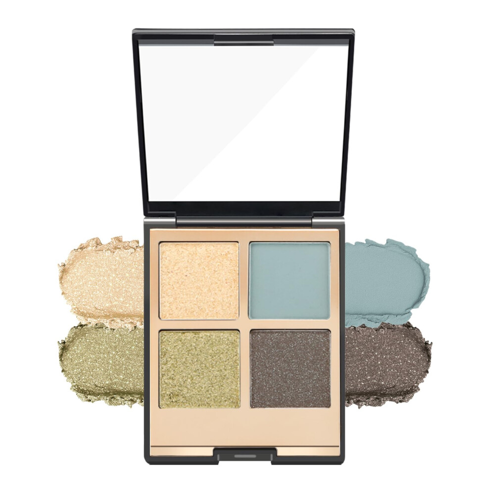 Neutral Eyeshadow Palette with Brush, Waterproof LongLasting Matte and Shimmer Shades, Sea Mist