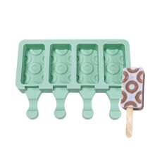 4 Cavity Silicone Popsicle Molds Easy Release NonStick Reusable Homemade Ice Cream Maker