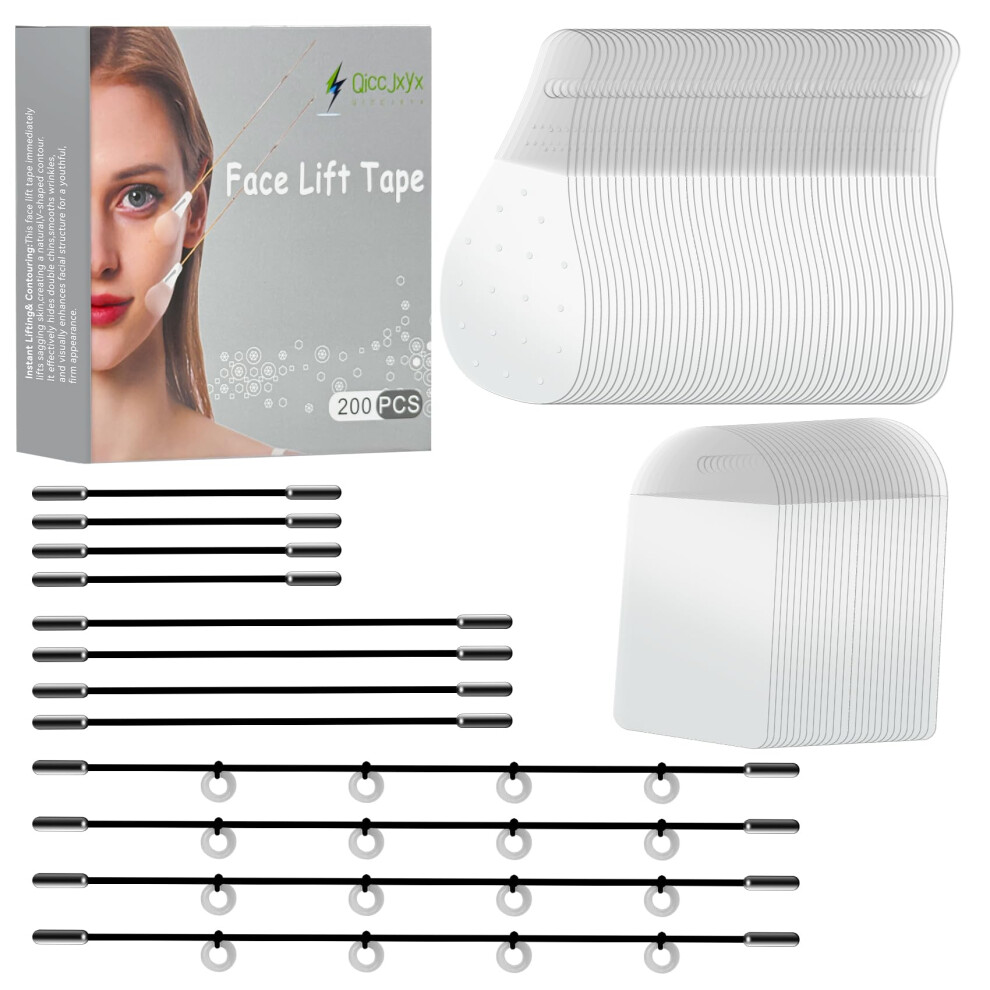 Face Lift Tape 200PCS Waterproof Invisible Instant Facelift Strips for Wrinkles and Double Chin