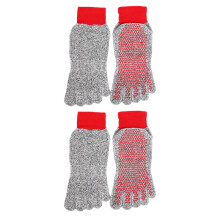 2 paires de chaussettes pieds nus de mise à la terre,-Rouge S