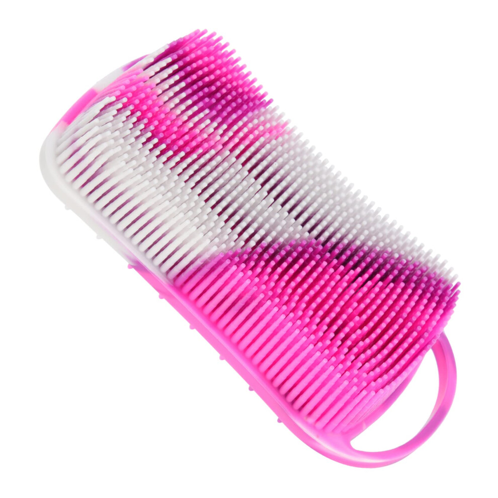 Silicone Body Scrubber and Scalp Massager Brush, DualSided Exfoliating Shower Tool for Women