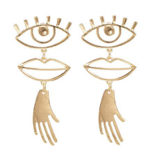 Crystal Evil Eyes Drop Earrings, Unique Abstract Eyes Rhinestone Dangle Earring with Wear Resistant Finish, Hypoallergenic Accessories for Women,