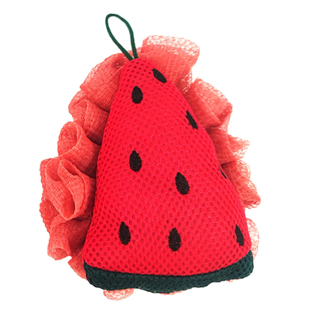 Watermelon Cartoon Shower Loofah Bath Sponge with Lanyard, Gentle Exfoliating and QuickDrying