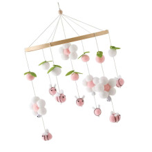 Sturdy Wood Baby Crib Mobile Flower Accent Nursery Ceiling Hanging Chimes, Unisex Decor for Boys and Girls