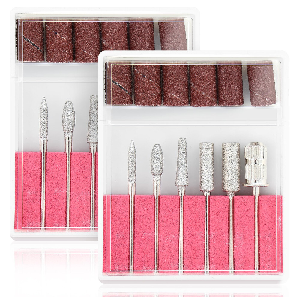 Professional Nail Drill Bits Set 12Pcs With Sanding Bands For Acrylic And Gel Nails 3/32 9187378195895