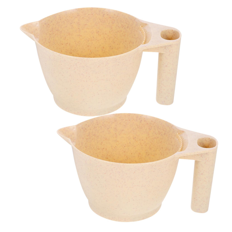 White Hair Dye Mixing Bowl Set 2Pcs With Ergonomic Handle Grip For Salon Hair Coloring And Highlights