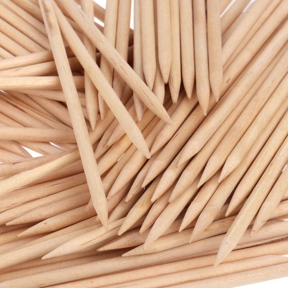 Orange 50Pcs Dual Ended Wood Cuticle Pusher Professional Manicure Pedicure Nail Art Tool