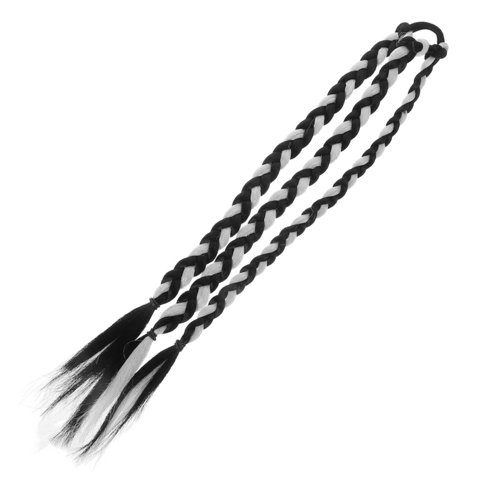 Unisex Grey Light Braided Ponytail Hair Extension With Double Clipin Design For Instant Length And Volume