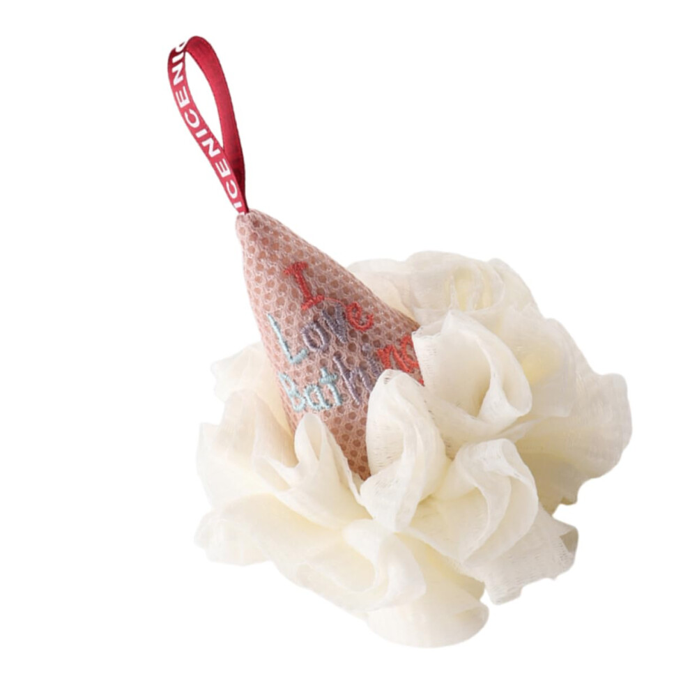Cream Ice Shape Bath Loofah For Gentle Exfoliation, Quickdrying Mesh Shower Sponge For Travel
