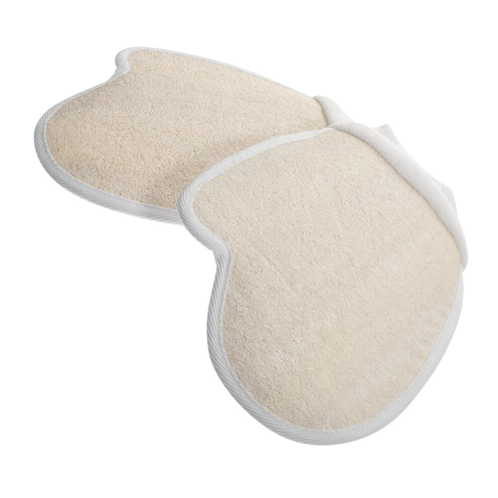 2pcs Exfoliating Bath Glove Natural Loofah Body Scrubber for Men and Women Deep Cleaning