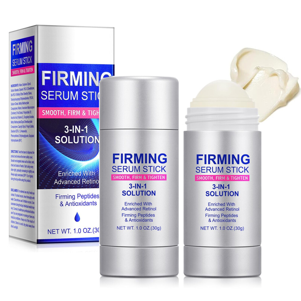 2 Pack Retinol Firming Serum Stick with Peptides and Antioxidants for Face Neck Jawline Wrinkles