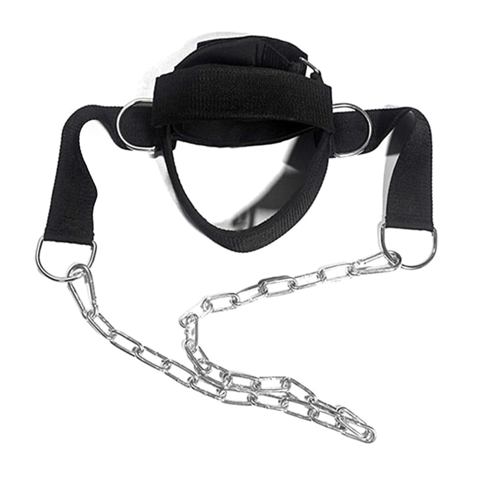 Neck Training Harness with Chain for Weightlifting, Adjustable Padded Comfort for Strength Workout
