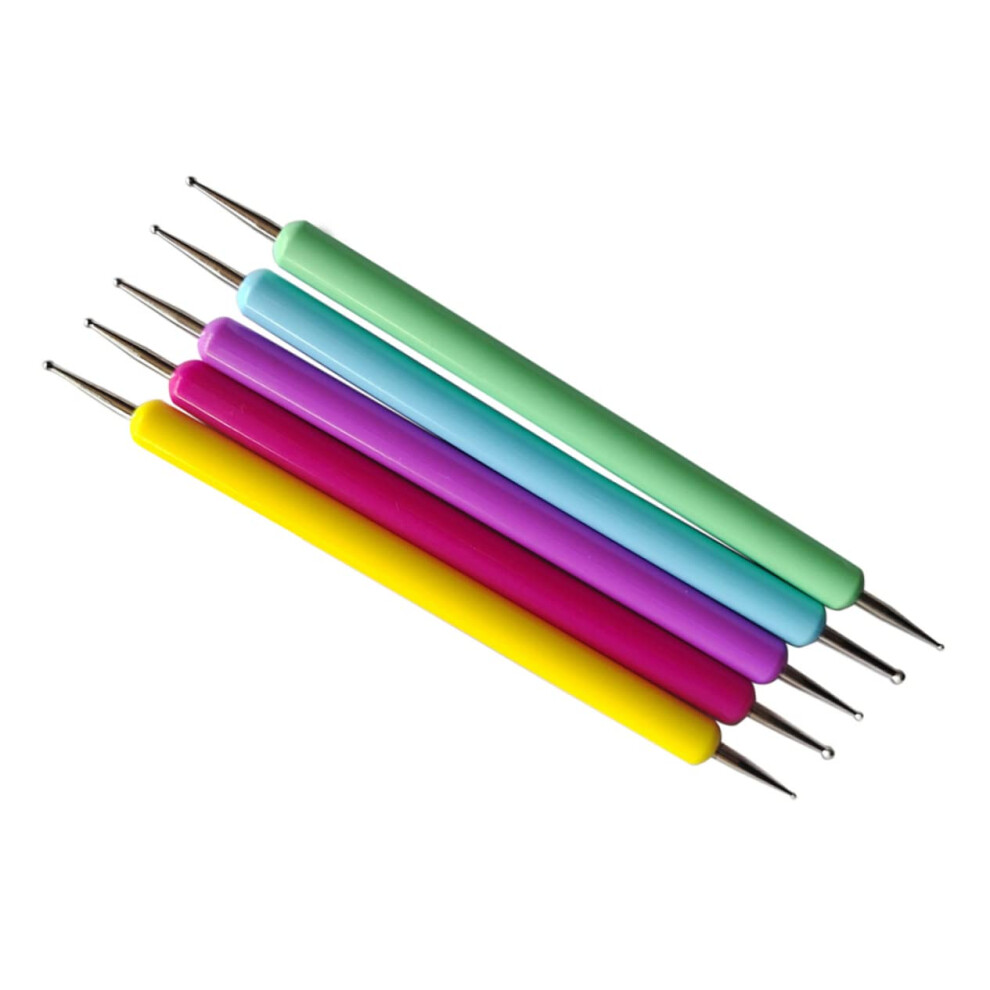 5pcs Professional Nail Art Dotting Tool Set with Ergonomic Grip for Precise Detailing